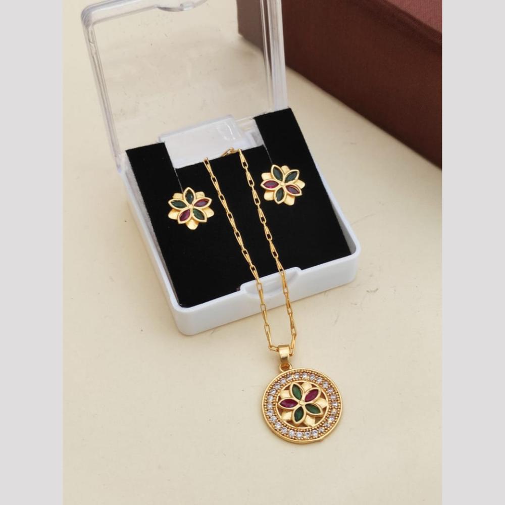 Khodiyar Premium Austrian Stone Chain Pendant Set