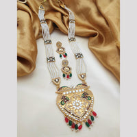 Khodiyar Gold Plated Kundan Stone And Meenakari Long Necklace Set 