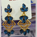 Chandani Jewellers Gold Plated Crystal Stone Dangler Earrings (Assorted Colors)