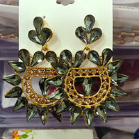 Chandani Jewellers Gold Plated Crystal Stone Dangler Earrings (Assorted Colors)