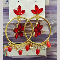 Chandani Jewellers Gold Plated Crystal Stone Dangler Earrings (Assorted Colors)