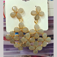 Chandani Jewellers Gold Plated Crystal Stone Dangler Earrings (Assorted Colors)