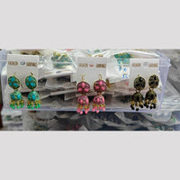 Chandani Jewellers Crystal And Pearl Assorted Color Jhumki Earrings