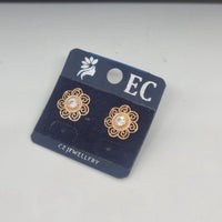 Pooja Sales Rajkot Gold Plated American Diamond Stud Earrings