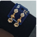 Pooja Sales Rajkot Gold Plated American Diamond Dangler Earrings
