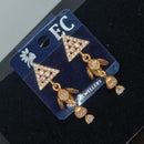 Pooja Sales Rajkot Gold Plated American Diamond Dangler Earrings