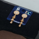 Pooja Sales Rajkot Gold Plated American Diamond Dangler Earrings