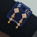 Pooja Sales Rajkot Gold Plated American Diamond Dangler Earrings