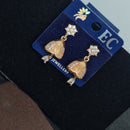 Pooja Sales Rajkot Gold Plated American Diamond Jhumki Earrings