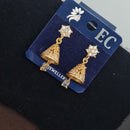 Pooja Sales Rajkot Gold Plated American Diamond Jhumki Earrings