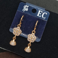 Pooja Sales Rajkot Gold Plated American Diamond Jhumki Earrings