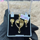 Pooja Sales Rajkot Gold Plated Austrian Stone Chain Pendant Set