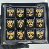 Pooja Sales Rajkot Premium Gold Plated Austrian Pendant Set