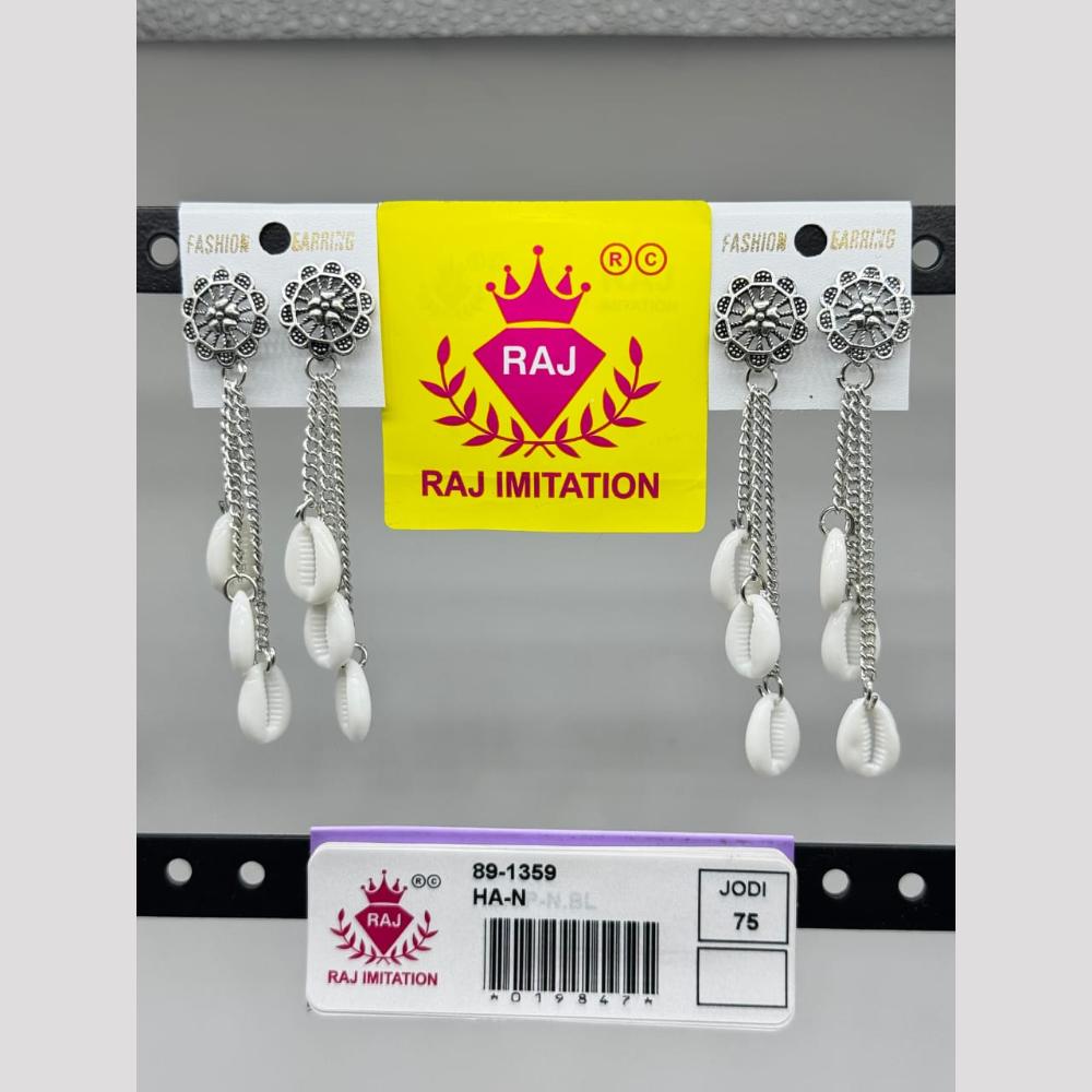 Raj Imitation Oxidised Plated Shell Dangler Earrings