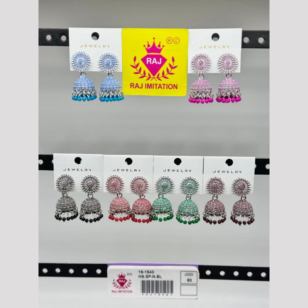 Raj Imitation Oxidised Plated Pearl Jhumki Earrings   (Assorted Color)