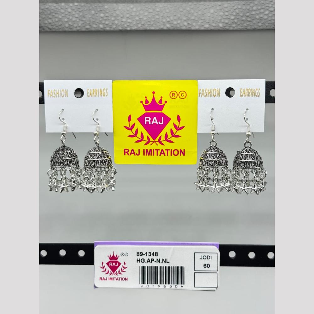 Raj Imitation Oxidised Plated Jhumki Earrings