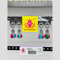 Raj Imitation Oxidised Plated Ghungroo And Shell Jhumki Earrings  