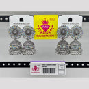 Raj Imitation Oxidised Plated  Austrian Stone And Pearl Jhumki Earrings 