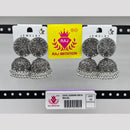 Raj Imitation Oxidised Plated  Austrian Stone And Pearl Jhumki Earrings 