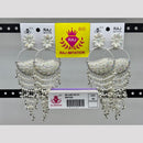 Raj Imitation Silver Plated Crystal And Austrian Stone And Pearl Dangler Earrings  
