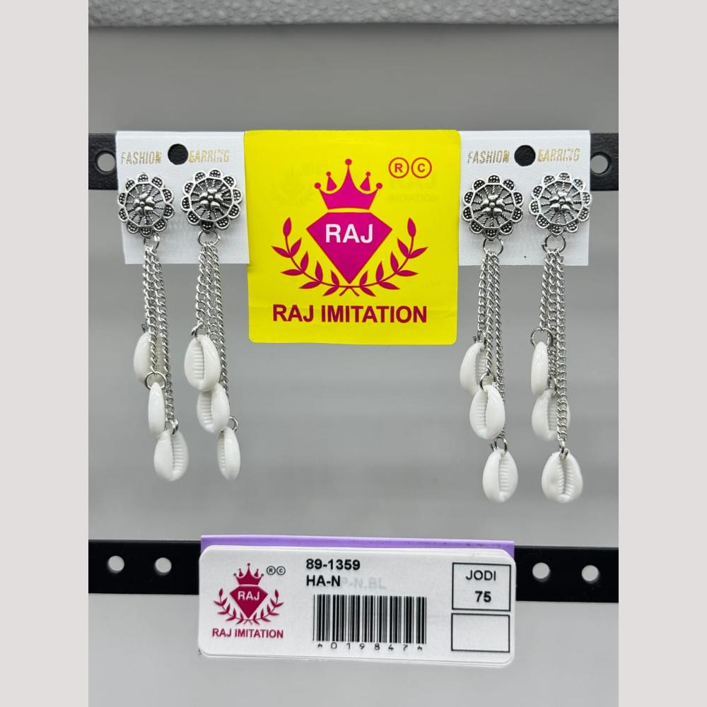 Raj Imitation Oxidised Shell Dangler Earrings