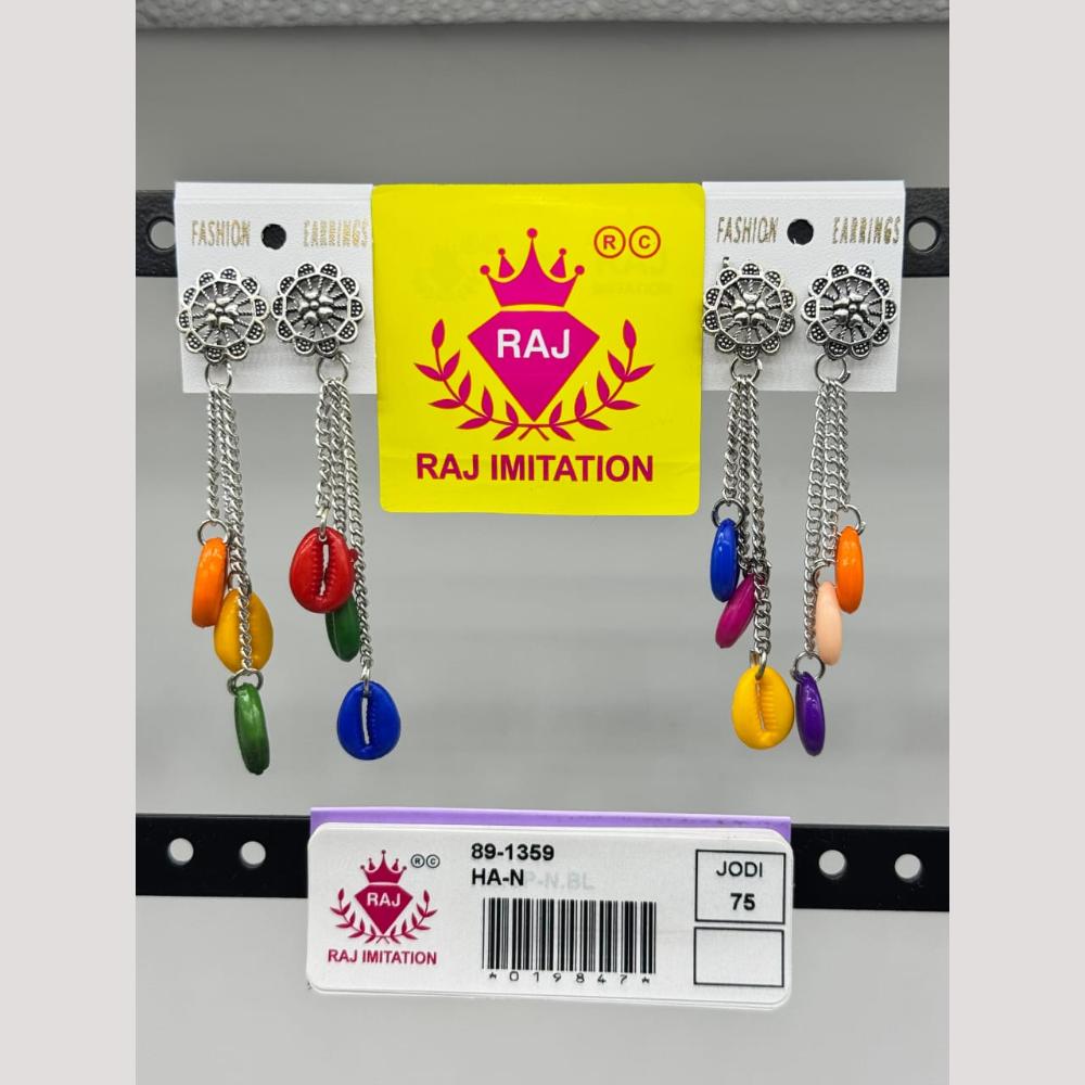 Raj Imitation Oxidised Shell Dangler Earrings