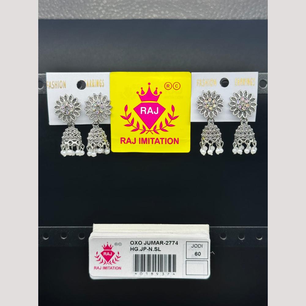 Raj Imitation Oxidised Austrian Jhumki Earrings