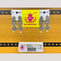 Raj Imitation Oxidised Pearl Jhumki Earrings