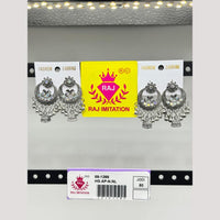 Raj Imitation Oxidised Austrian And Beads Jhumki Earrings