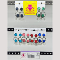 Raj Imitation Oxidised Pota Stone And Beads Dangler Earrings