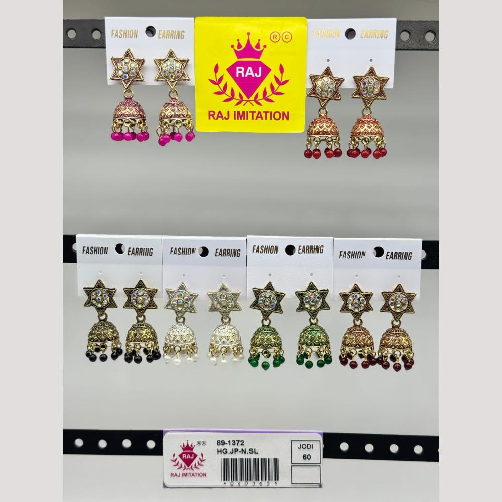 Raj Imitation Austrian And Beads Jhumki Earrings