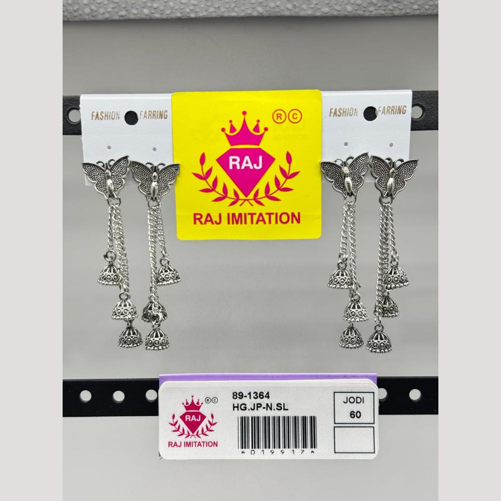 Raj Imitation Oxidised Jhumki Earrings