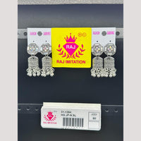 Raj Imitation Oxidised Crystal Stone And Beads Jhumki Earrings