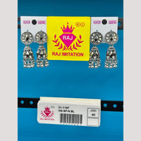 Raj Imitation Oxidised Austrian And Beads Jhumki Earrings
