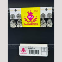 Raj Imitation Oxidised Austrian And Beads Jhumki Earrings