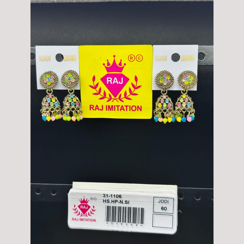 Raj Imitation Austrian And Beads Jhumki Earrings