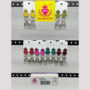 Raj Imitation Oxidised Pota Stone And Beads Jhumki Earrings