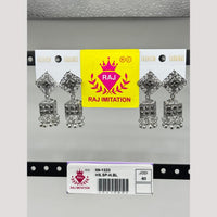 Raj Imitation Oxidised Austrian And Beads Jhumki Earrings