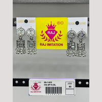 Raj Imitation Oxidised Austrian And Beads Jhumki Earrings