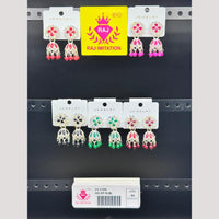 Raj Imitation Pota Stone And Beads Jhumki Earrings
