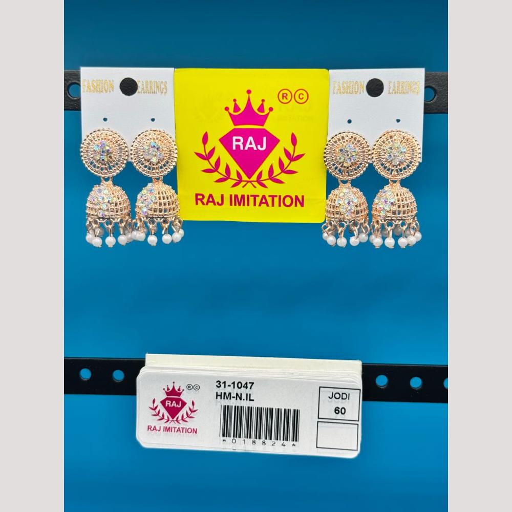 Raj Imitation Austrian And Beads Jhumki Earrings