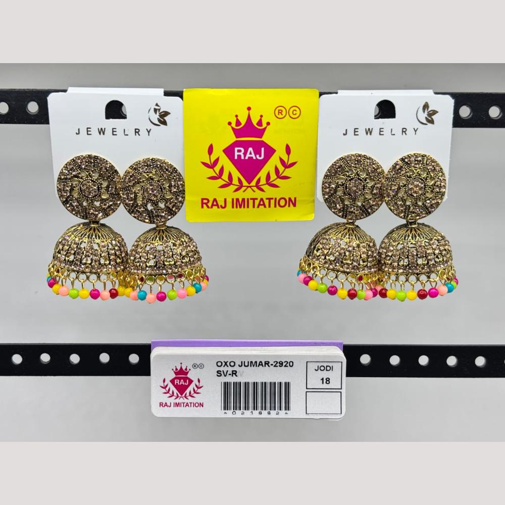 Raj Imitation Austrian And Beads Jhumki Earrings