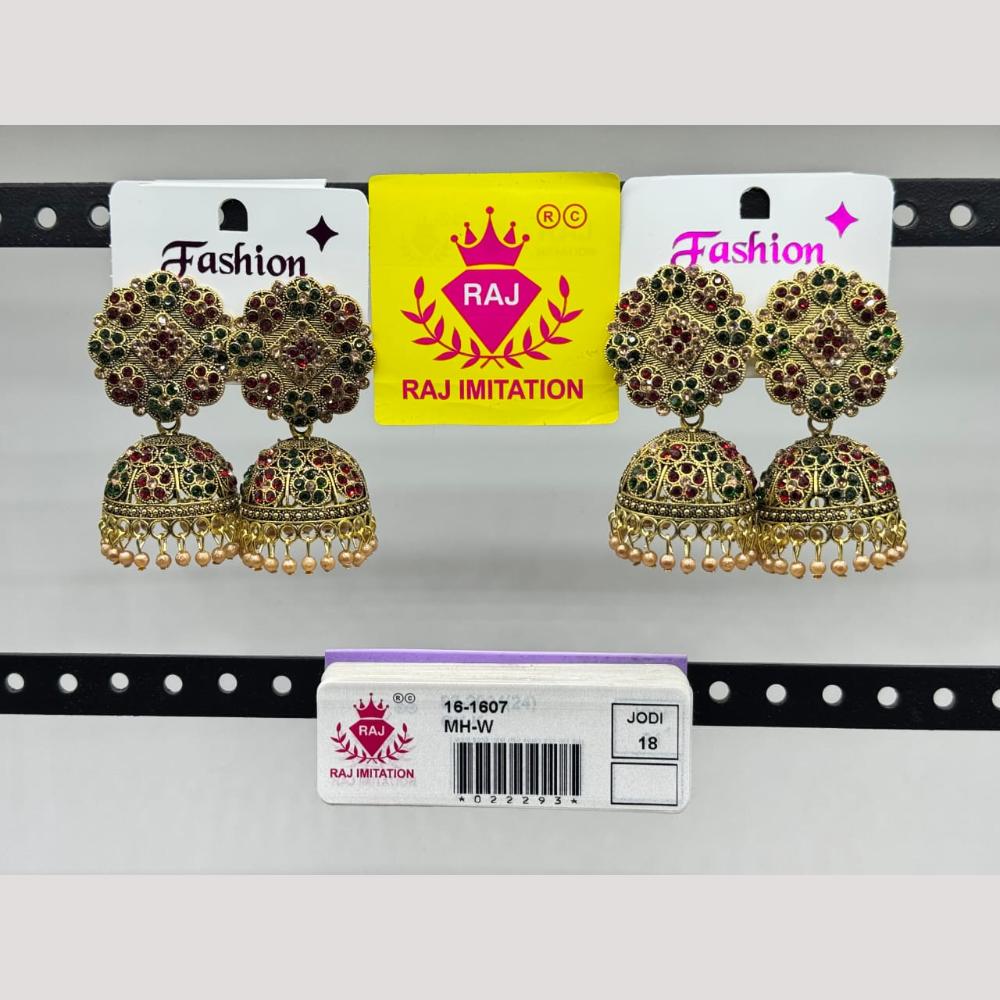 Raj Imitation Austrian And Beads Jhumki Earrings