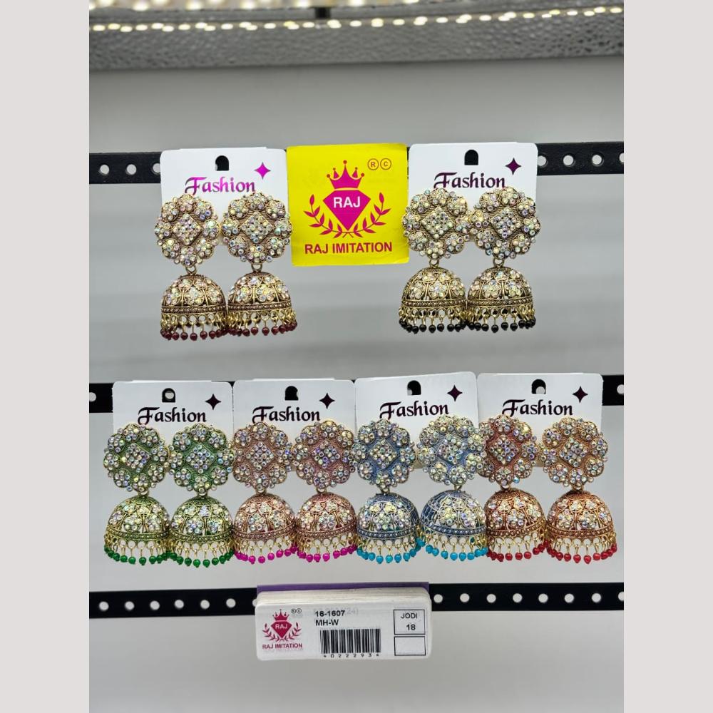 Raj Imitation Austrian And Beads Jhumki Earrings