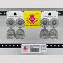 Raj Imitation Oxidised Austrian And Beads Jhumki Earrings