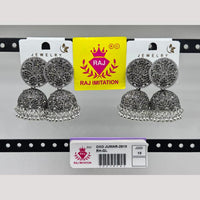 Raj Imitation Oxidised Austrian And Beads Jhumki Earrings