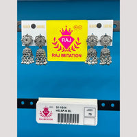 Raj Imitation Oxidised Austrian And Beads Jhumki Earrings