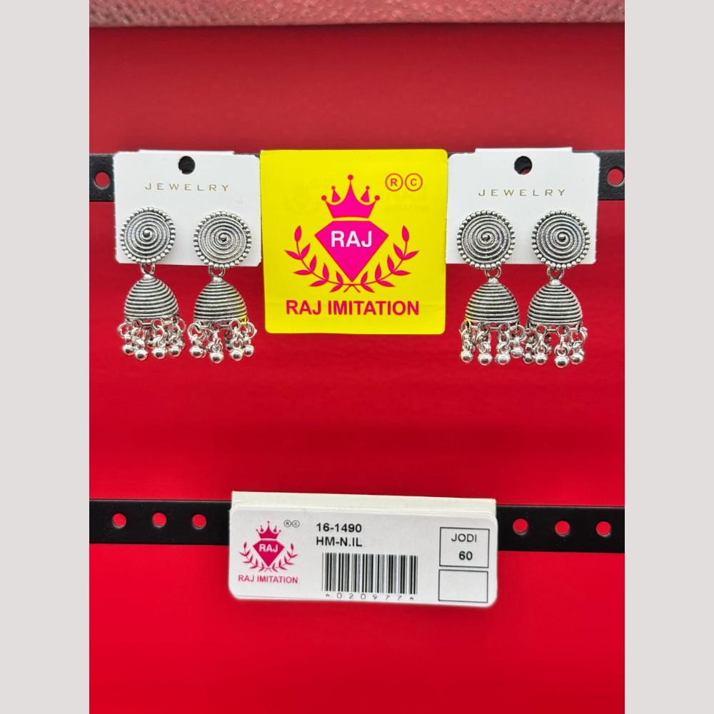 Raj Imitation Oxidised Beads Jhumki Earrings