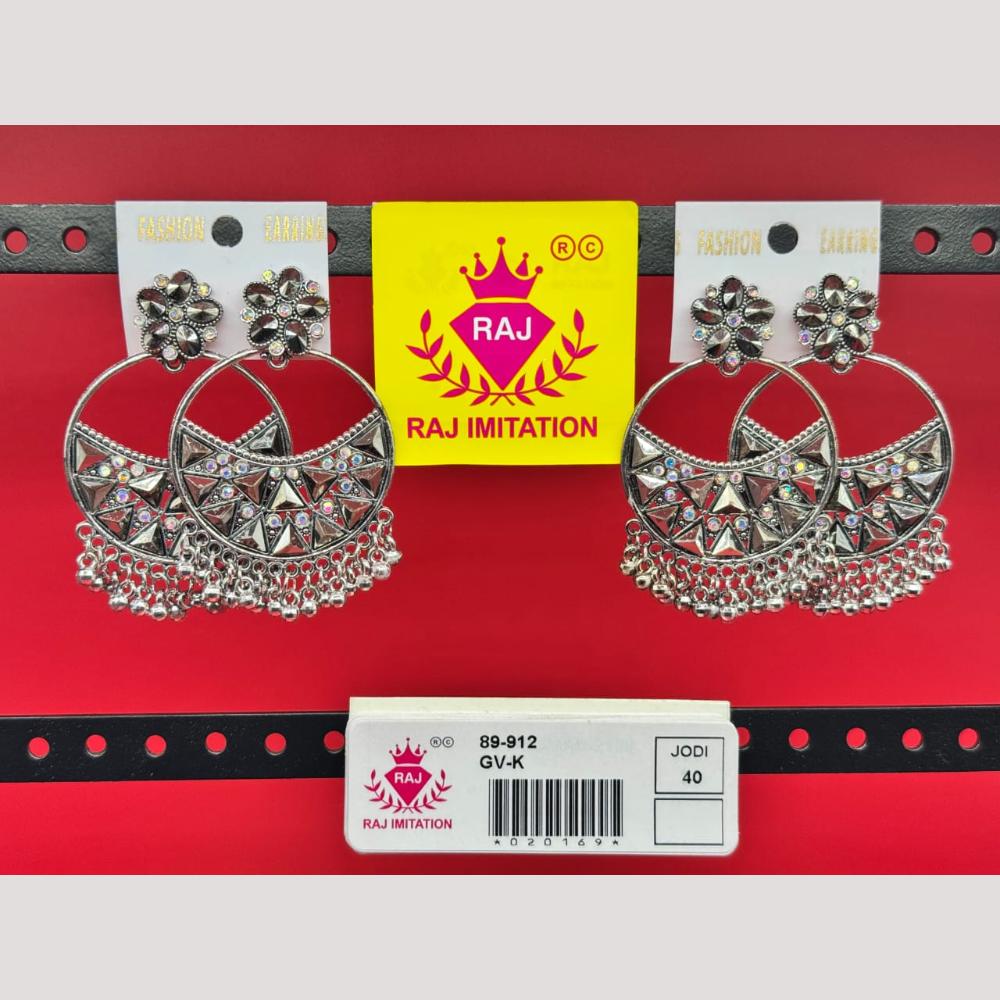 Raj Imitation Oxidised Austrian Dangler Earrings