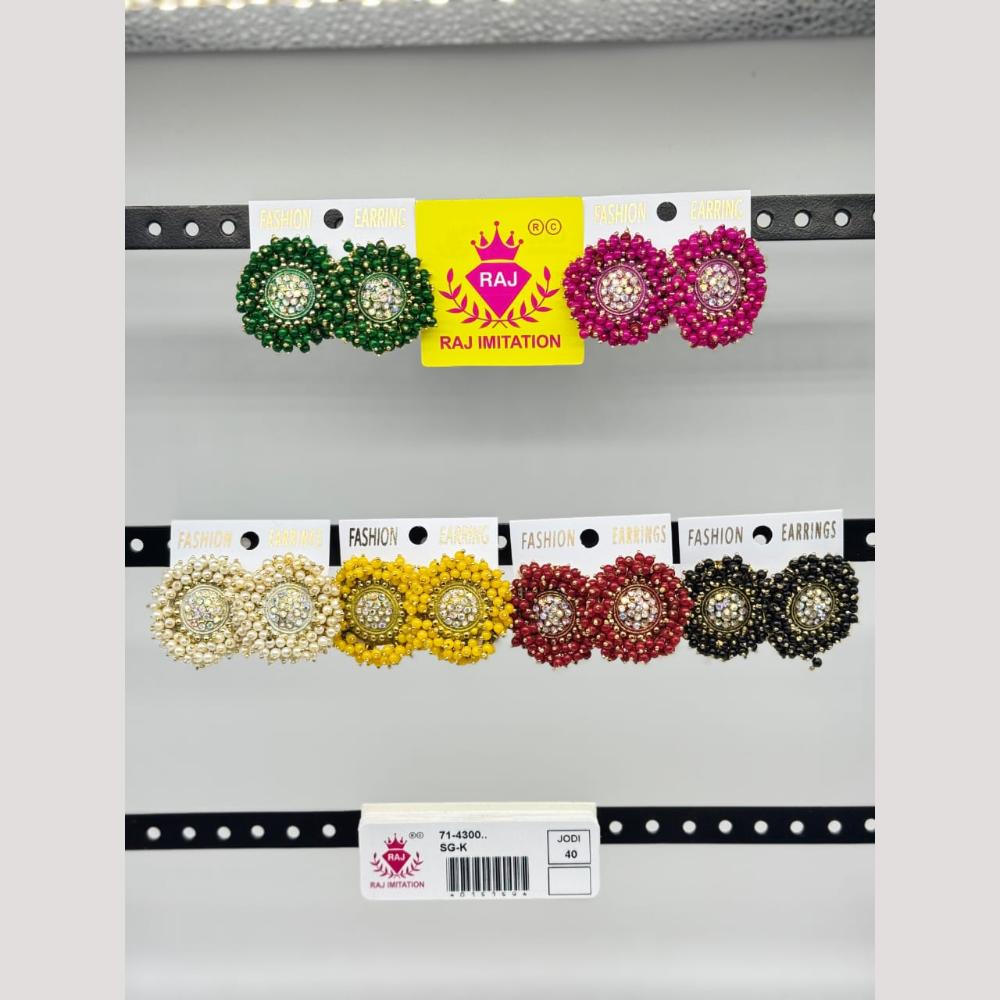 Raj Imitation Austrian And Beads Stud Earrings